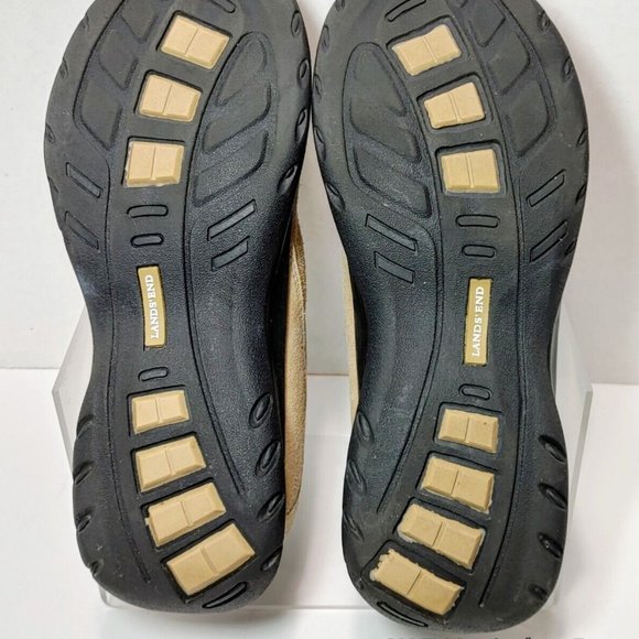 Lands End Suede Leather Moc Clog Slip-On Loafer Rubber Sole Tan Women's US 7B - Picture 13 of 16